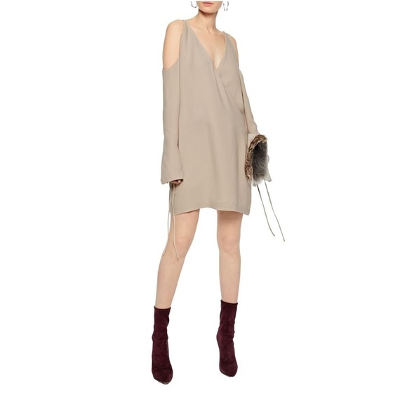 IRO LEBECA Cold-Shoulder Surplice Mini Dress Size 36 - Picture 1 of 14